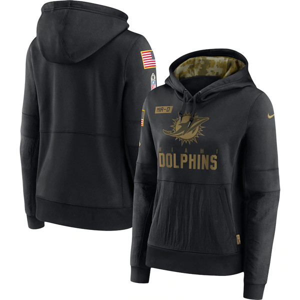 Women's Miami Dolphins Black NFL 2020 Salute To Service Sideline Performance Pullover Hoodie(Run Small) Women's Miami Dolphins Black NFL 2020 Salute To Service Sideline Performance Pullover Hoodie(Run Small)